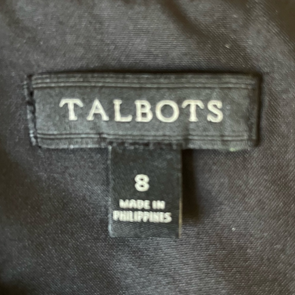 Talbots Textured Tweed Sheath Dress
Sleeveless Black Fringe Detail Lined, Size 8 - Picture 8 of 9